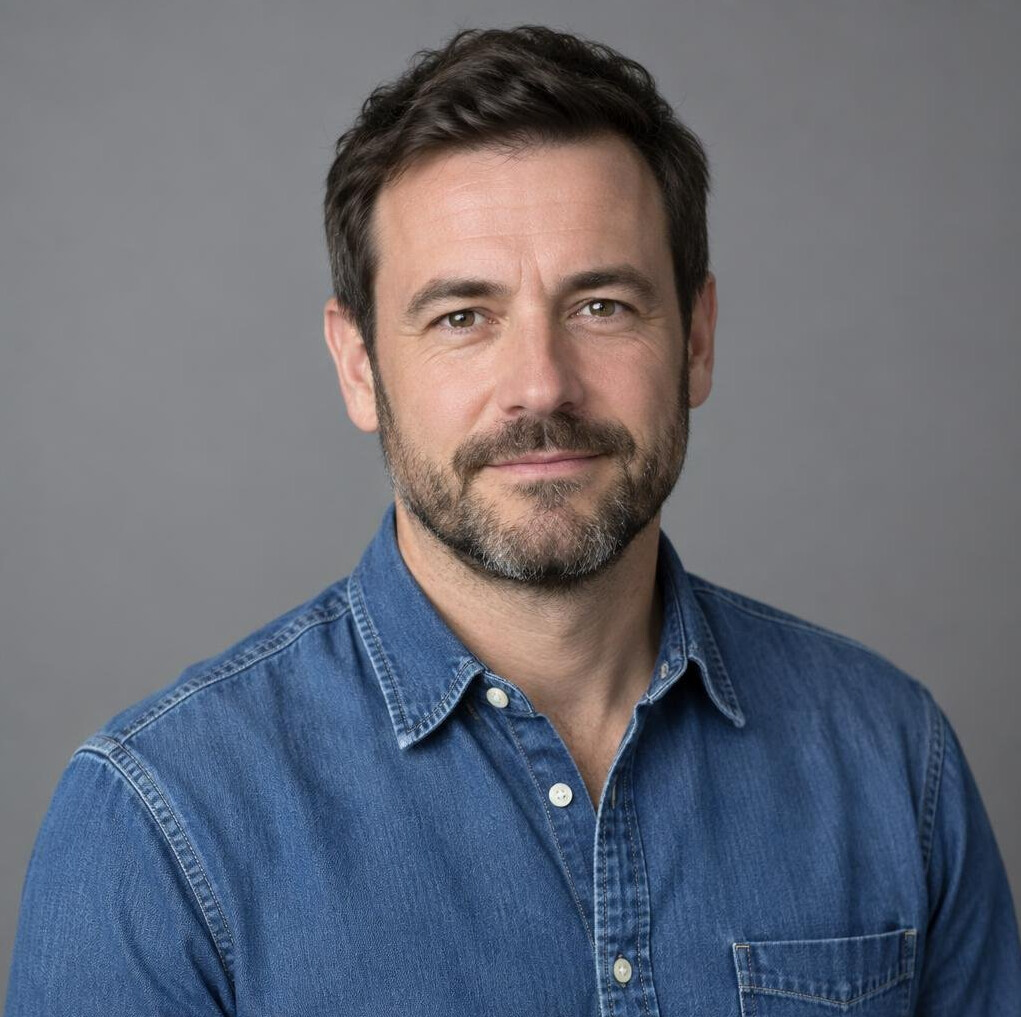 Portrait of a bearded man with dark hair